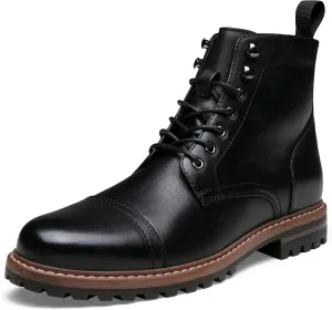 Jousen Mens Boots Premium Leather Cap Toe Casual Boots Chukka Dress Boots for Men