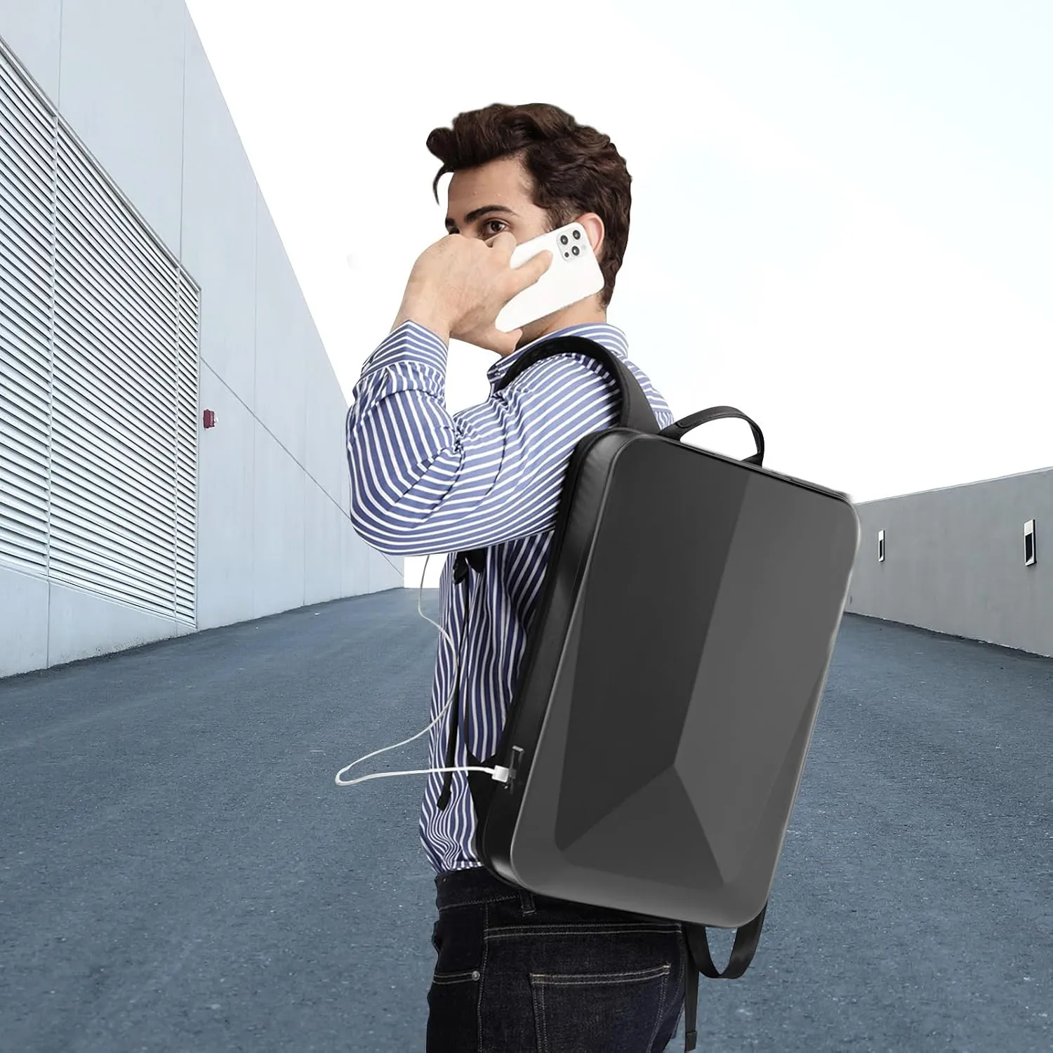JUMO CYLY Anti-Theft HardShell Laptop Backpack, Expandable Waterproof Travel Backpack with USB Charging Port TSA Lock Gaming Computer Bag Business for 17 Inch