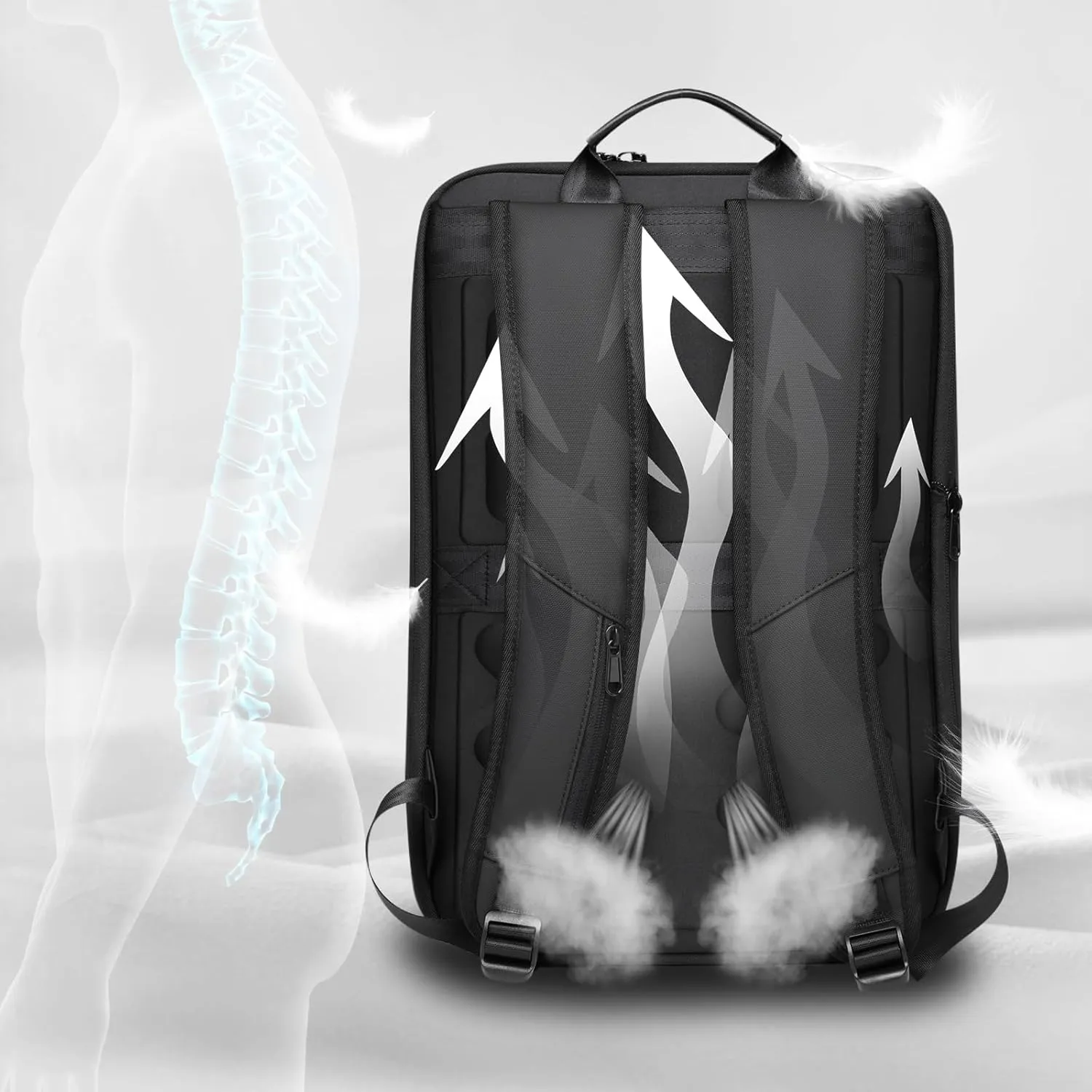 JUMO CYLY Anti-Theft HardShell Laptop Backpack, Expandable Waterproof Travel Backpack with USB Charging Port TSA Lock Gaming Computer Bag Business for 17 Inch