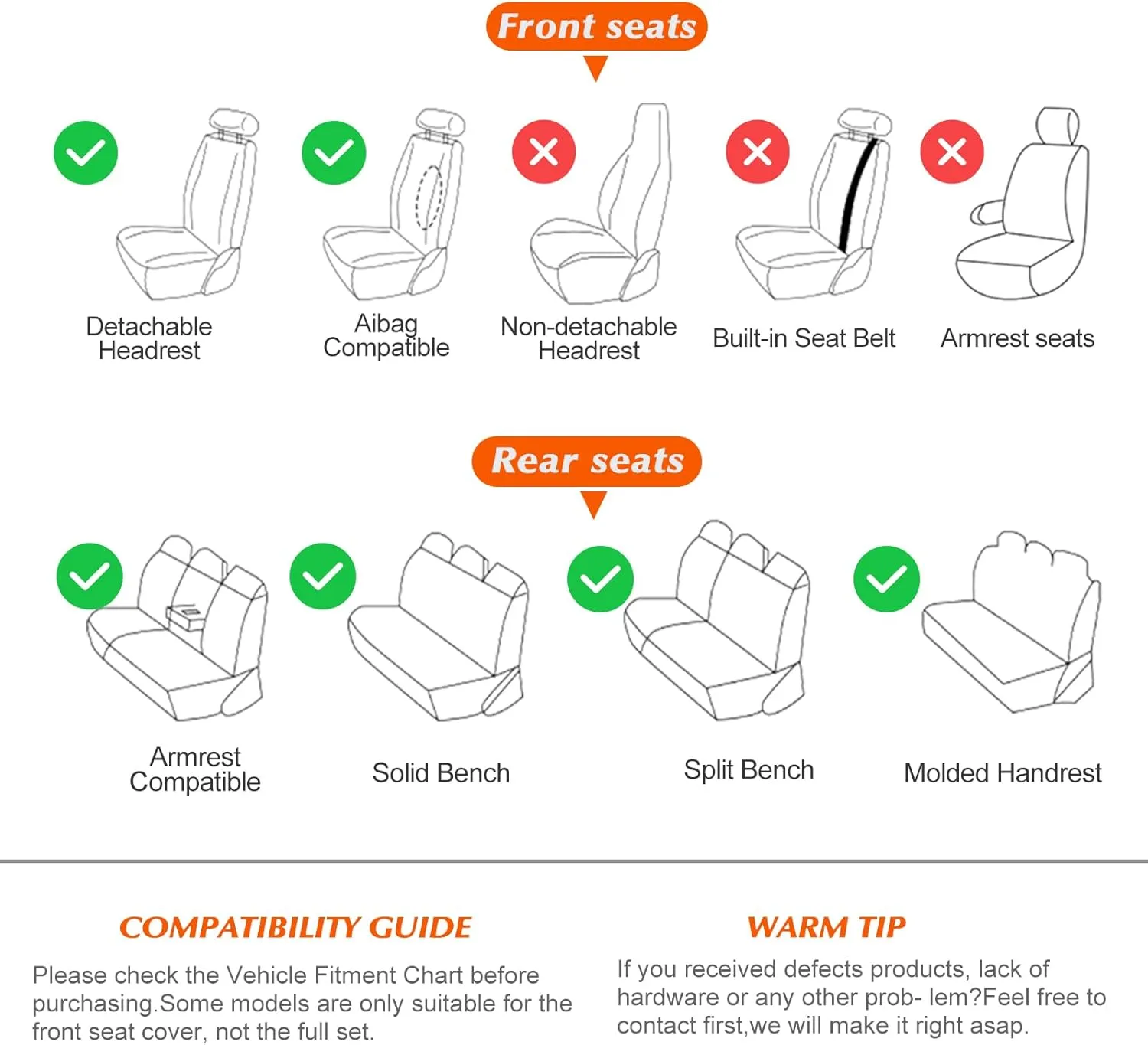 KEYOOG 2-Seater Waterproof and Breathable Nappa Leather Car Seat Covers Full Set, Fit for Front Seats of Cars, Compatible with Airbags, Car Seat Protector Covers for Most Cars - Beige