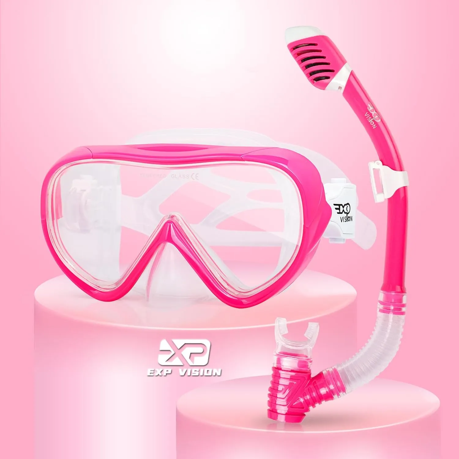 Kids Snorkel Set, Child Diving Mask Anti-Fog Swim Goggles and Dry Snorkel Children Snorkeling Gear for Youth Boys Girls Age 4-14
