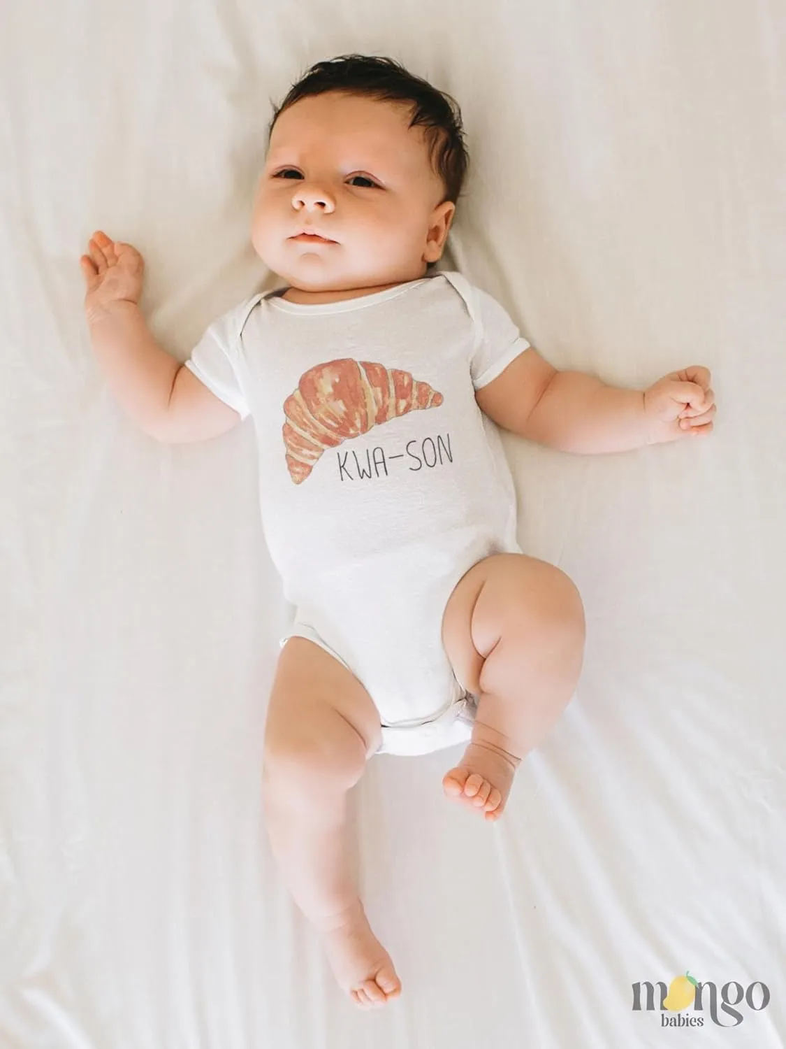 Kids Tshirt Baby Onesie® Kwa-son cute Croissant Baby Bodysuit Newborn Outfit Baby Shower Gift (Short Sleeve Natural, 3T)