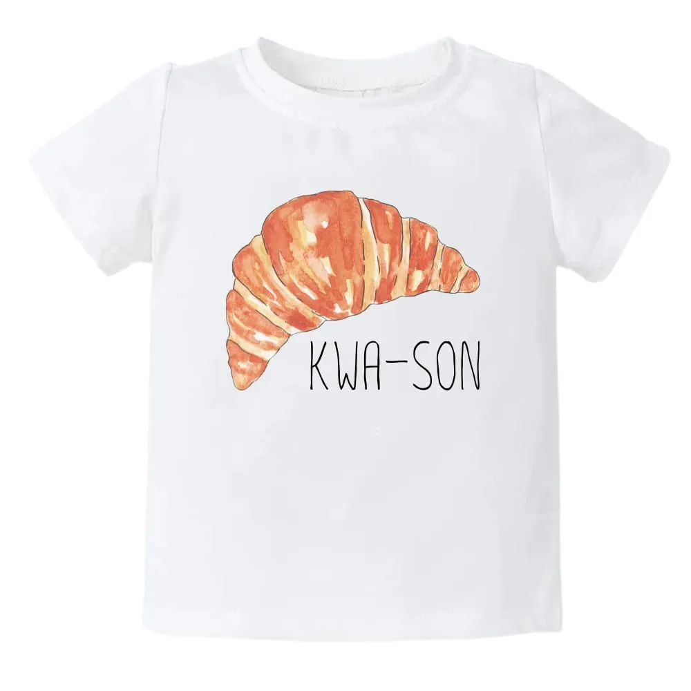 Kids Tshirt Baby Onesie® Kwa-son cute Croissant Baby Bodysuit Newborn Outfit Baby Shower Gift (Short Sleeve Natural, 3T)