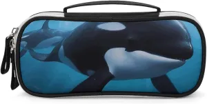 Killer Whale Leather Makeup Bag Portable Small Cosmetic Organizer Waterproof Toiletry Bags Brushes Pencils And Travel Make Up Accessories
