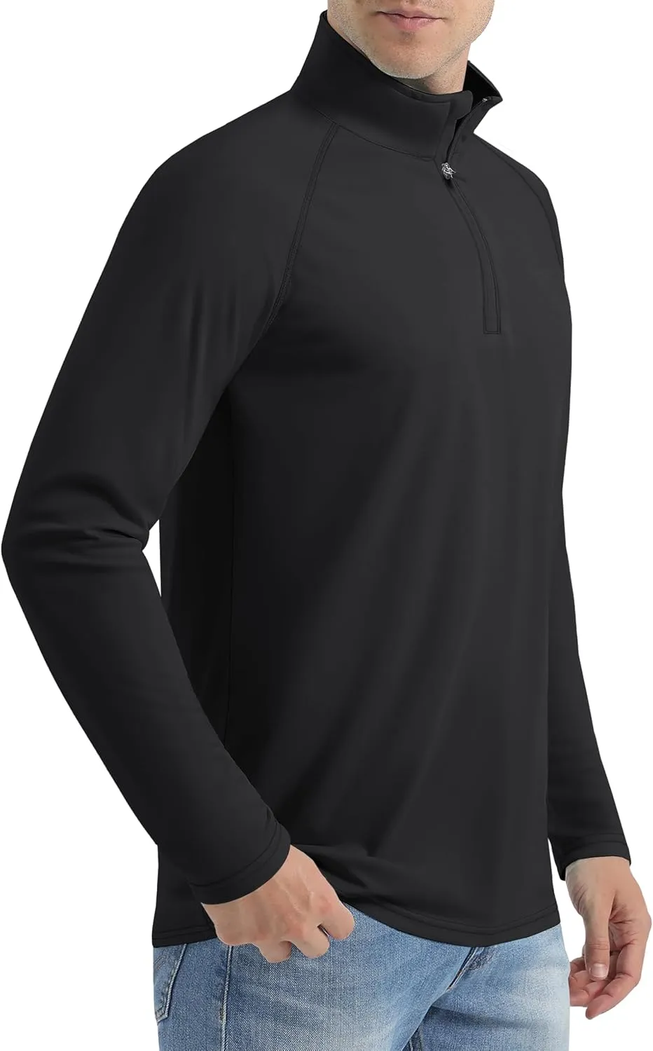 KINSWT Men's Long Sleeve UPF 50  Golf Shirts 1/4 Zip Pullover Lightweight SPF UV Sun Protection Quarter Zip Shirts