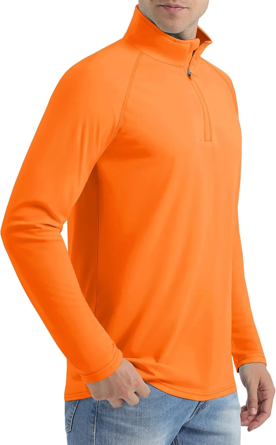 KINSWT Men's Long Sleeve UPF 50  Golf Shirts 1/4 Zip Pullover Lightweight SPF UV Sun Protection Quarter Zip Shirts