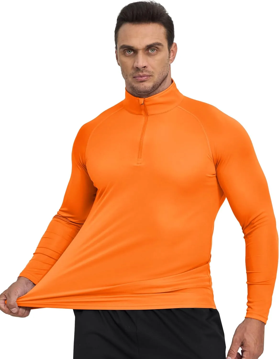 KINSWT Men's Long Sleeve UPF 50  Golf Shirts 1/4 Zip Pullover Lightweight SPF UV Sun Protection Quarter Zip Shirts