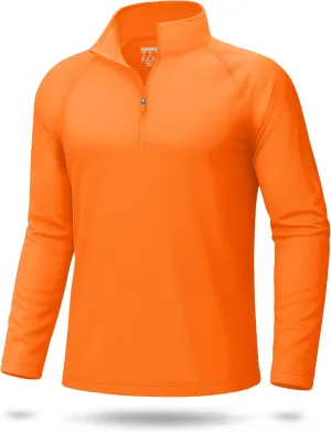 KINSWT Men's Long Sleeve UPF 50  Golf Shirts 1/4 Zip Pullover Lightweight SPF UV Sun Protection Quarter Zip Shirts