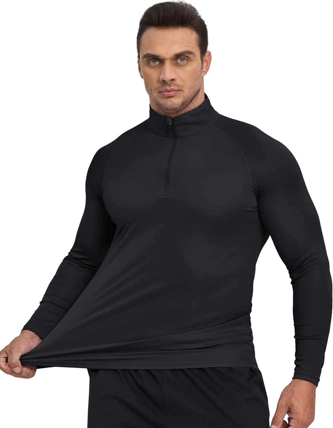 KINSWT Men's Long Sleeve UPF 50  Golf Shirts 1/4 Zip Pullover Lightweight SPF UV Sun Protection Quarter Zip Shirts
