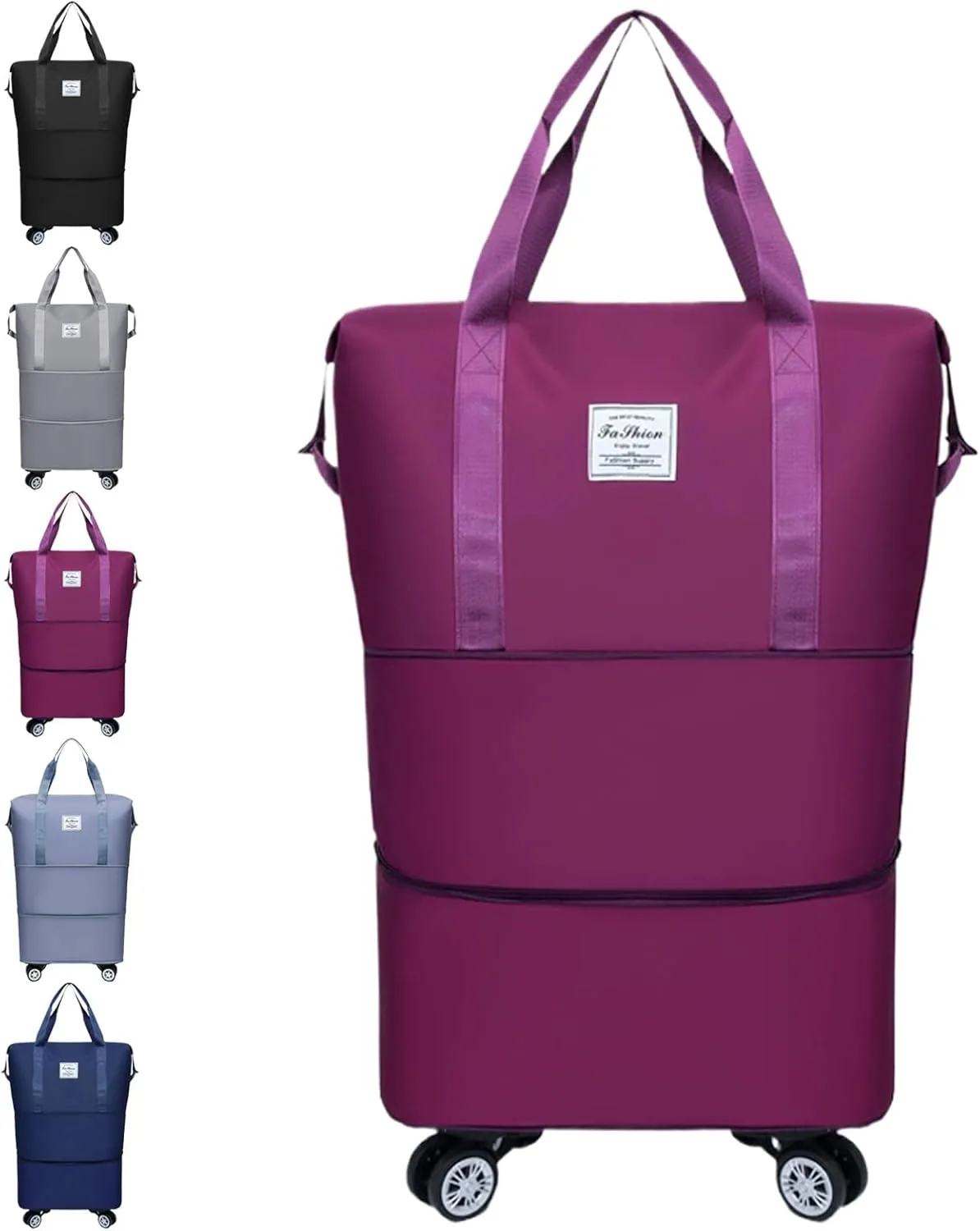Klarson Travel Bag, Klarson Expandable Bag with Wheels, Collapsible Luggage with Wheels (Pink,One Size)