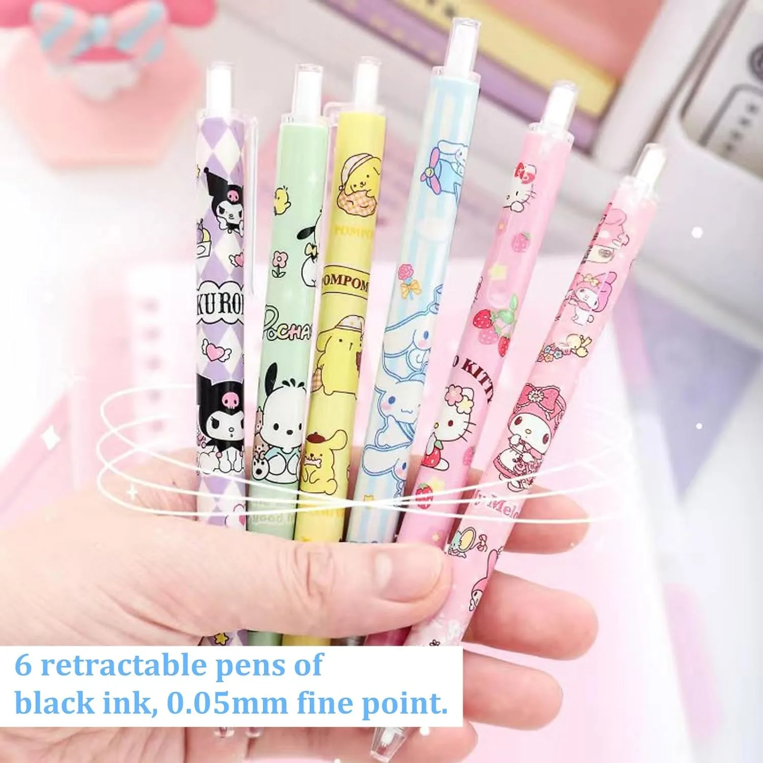 Koiswim Cute School Supplies Kawaii Stationery Gift Set, Including Gel Pens Journal Notebook Pencil Cse Stickers Pins Badge Lanyard Sticky Note Bookmark (C)