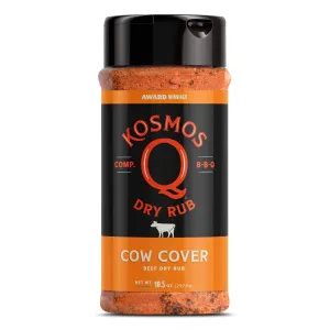 Kosmos Q Cow Cover Steak Seasoning Rub - Savory Blend of Grilling Spices, Highly Rated Prime Steak Rub & Burger Seasoning for Brisket, Burgers, Ribs & More - Balance of Sweet & Smoky Flavor (10.5 oz)