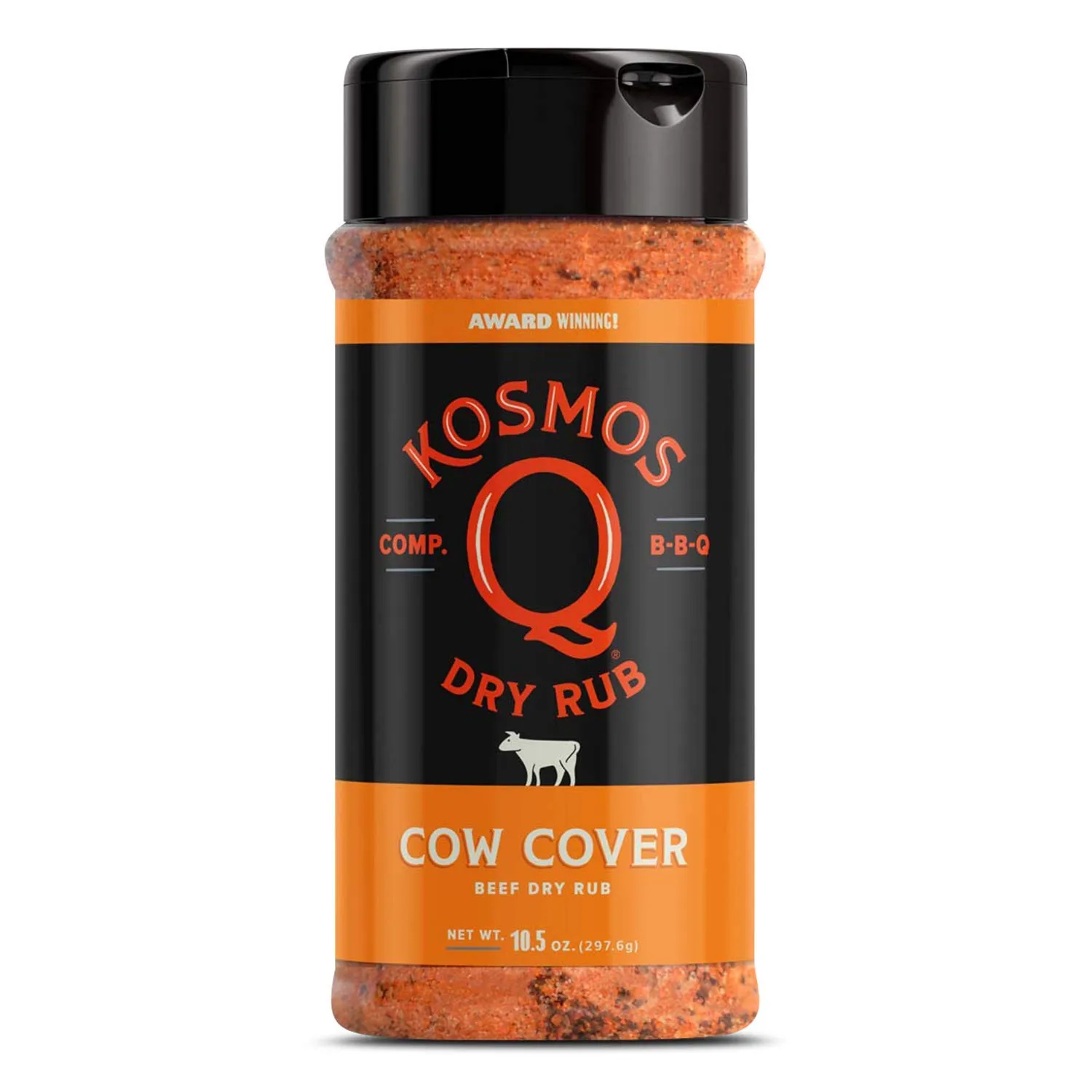 Kosmos Q Cow Cover Steak Seasoning Rub - Savory Blend of Grilling Spices, Highly Rated Prime Steak Rub & Burger Seasoning for Brisket, Burgers, Ribs & More - Balance of Sweet & Smoky Flavor (10.5 oz)