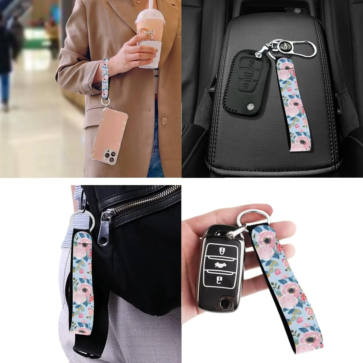 Kuiaobaty Bible Covers for Women Men Church Bag with Keychain Bible Case with Shoulder Strap Size M-2XL