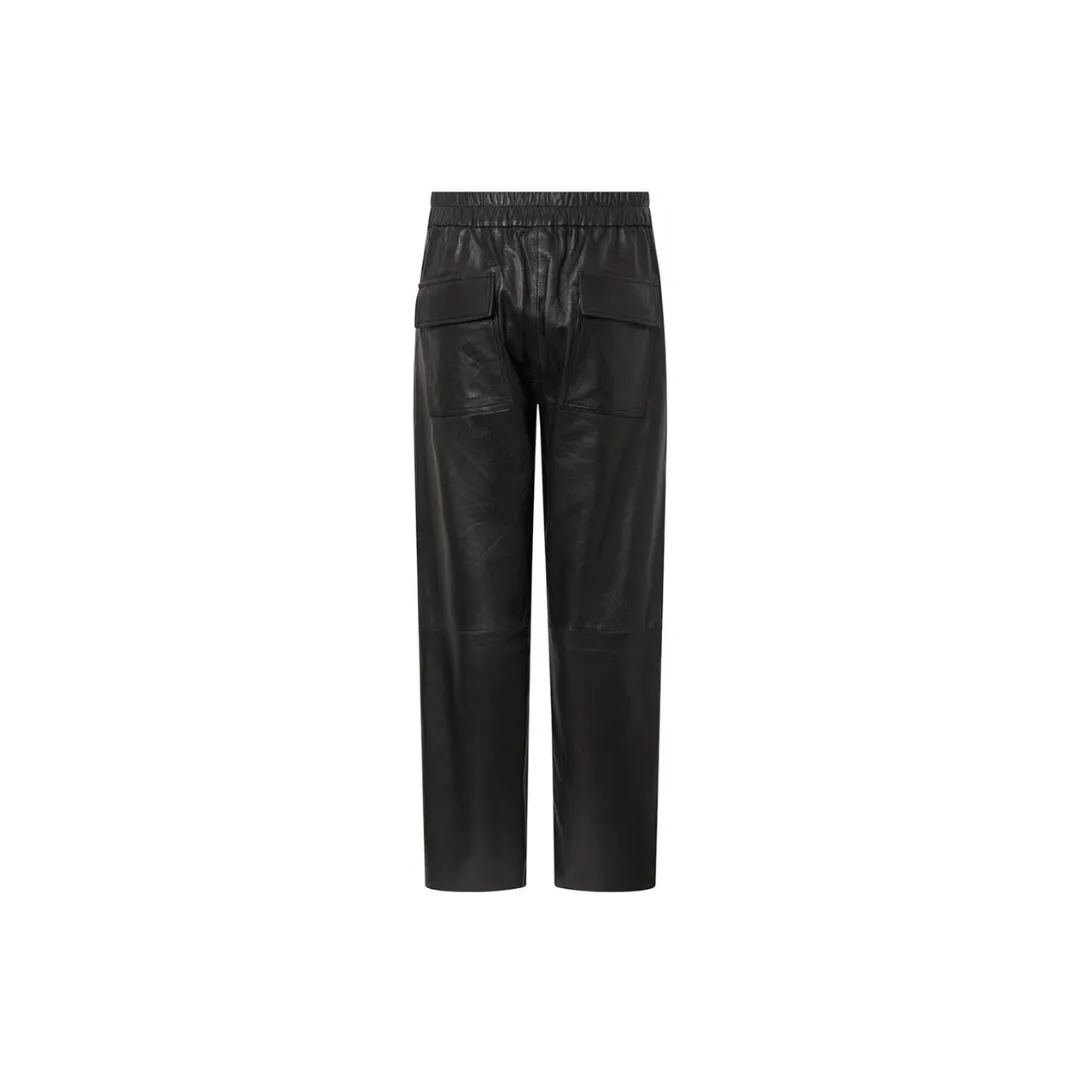 Ladies leather pants in full length  black
