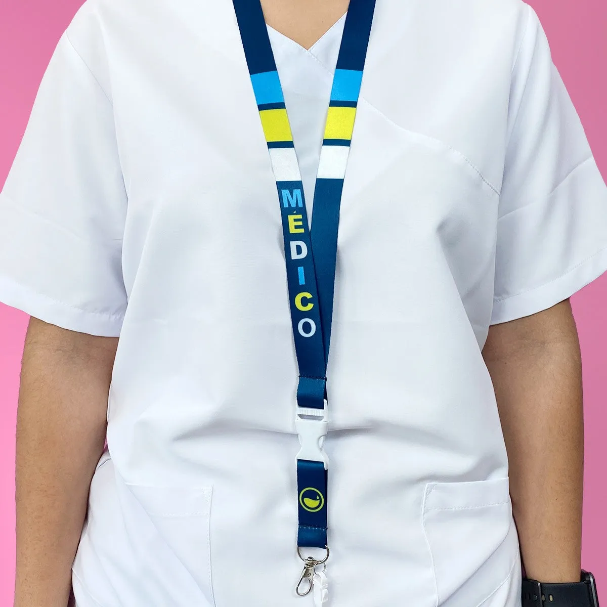 Lanyard with Trident Hook & Carabiner & Safety Clip Doctor Unisex Retro