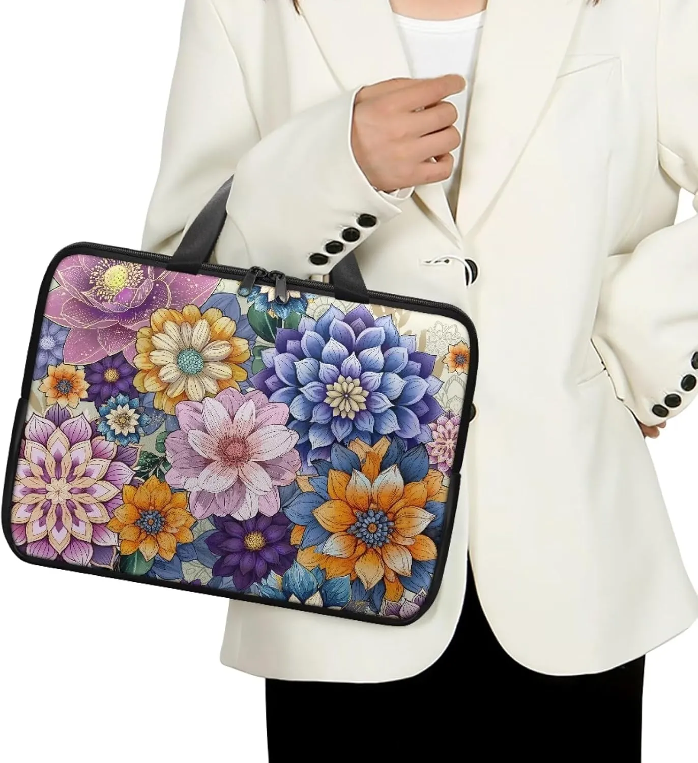 Laptop Bag Case Leather Laptop Sleeve with Handle Shockproof Computer Carrying Bag Cover 10 Inch- 17 Inch