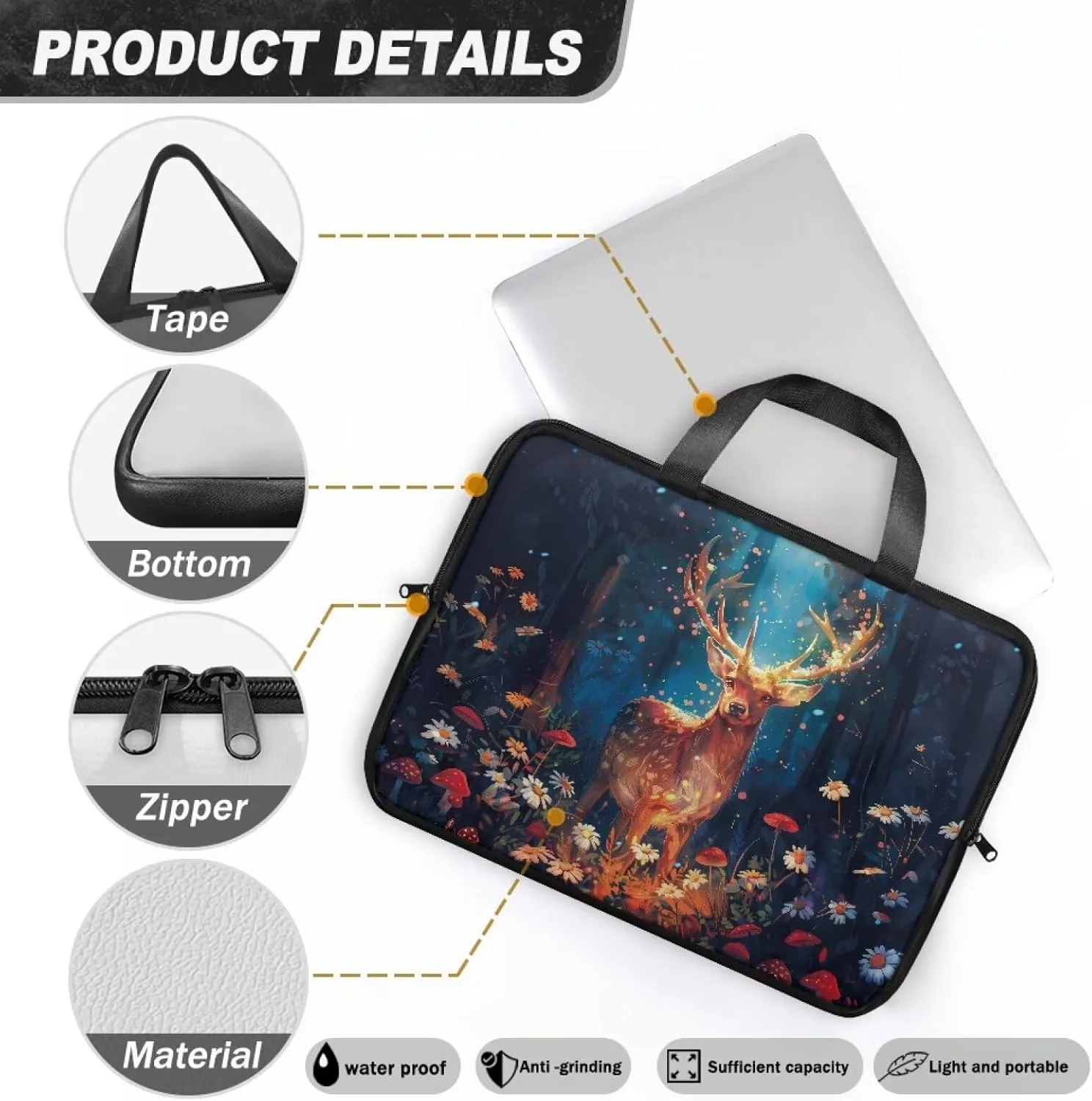 Laptop Bag Case Womens Mens Leather Briefcase with Handle Casual Computer Carrying Bag Cover 10 Inch- 17 Inch
