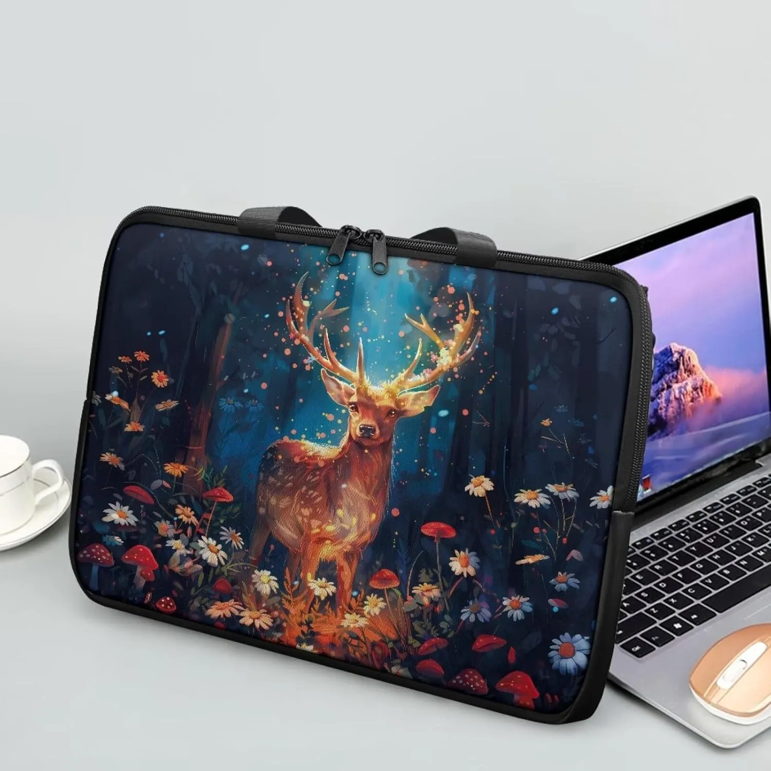 Laptop Bag Case Womens Mens Leather Briefcase with Handle Casual Computer Carrying Bag Cover 10 Inch- 17 Inch