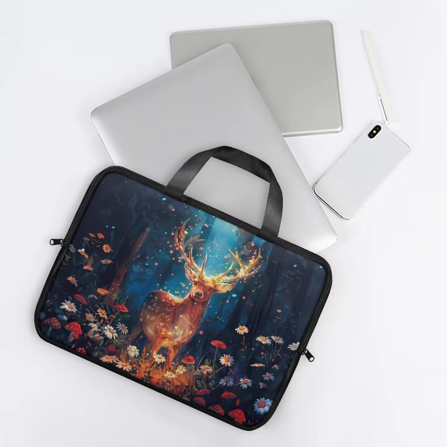 Laptop Bag Case Womens Mens Leather Briefcase with Handle Casual Computer Carrying Bag Cover 10 Inch- 17 Inch