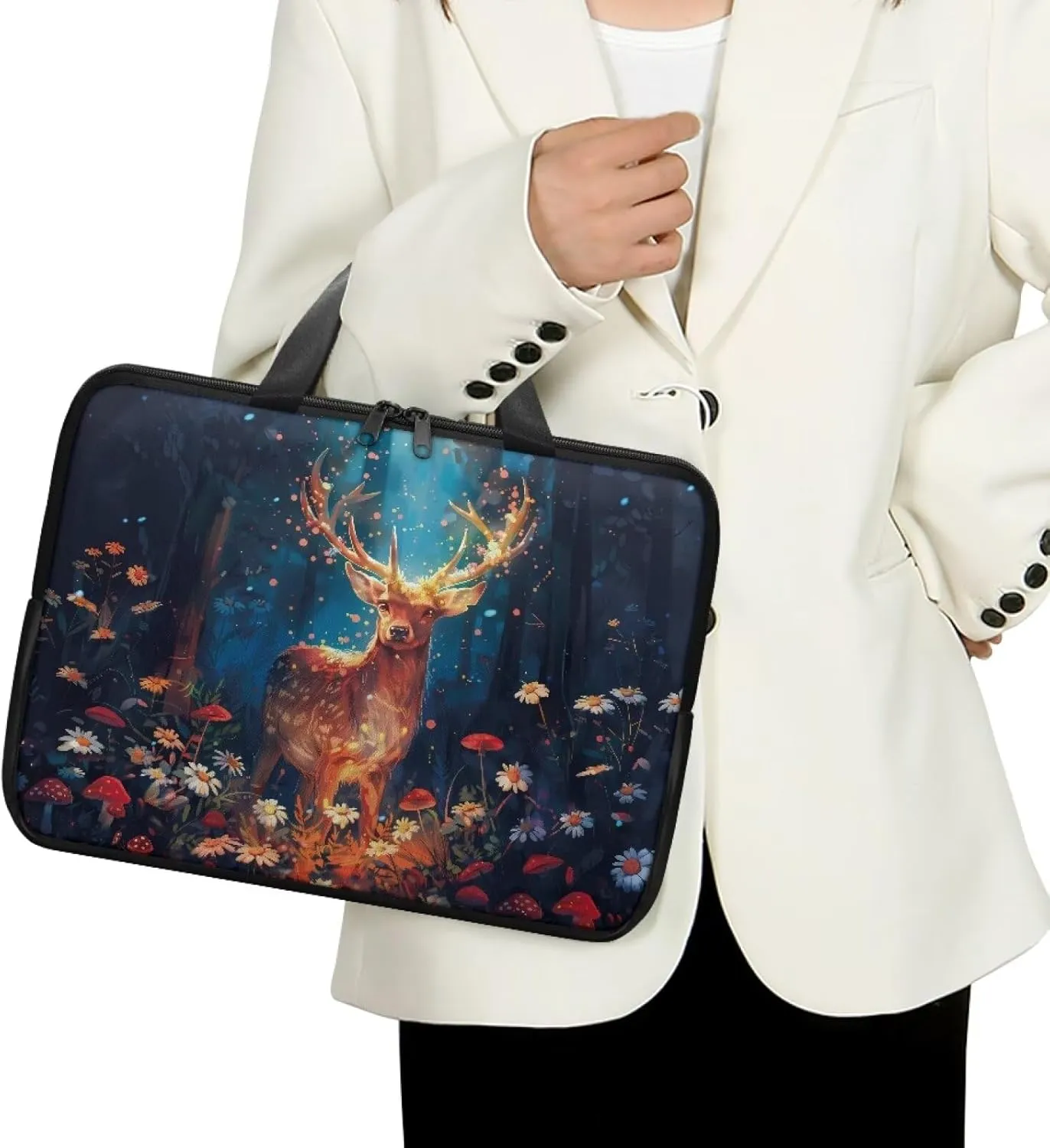 Laptop Bag Case Womens Mens Leather Briefcase with Handle Casual Computer Carrying Bag Cover 10 Inch- 17 Inch
