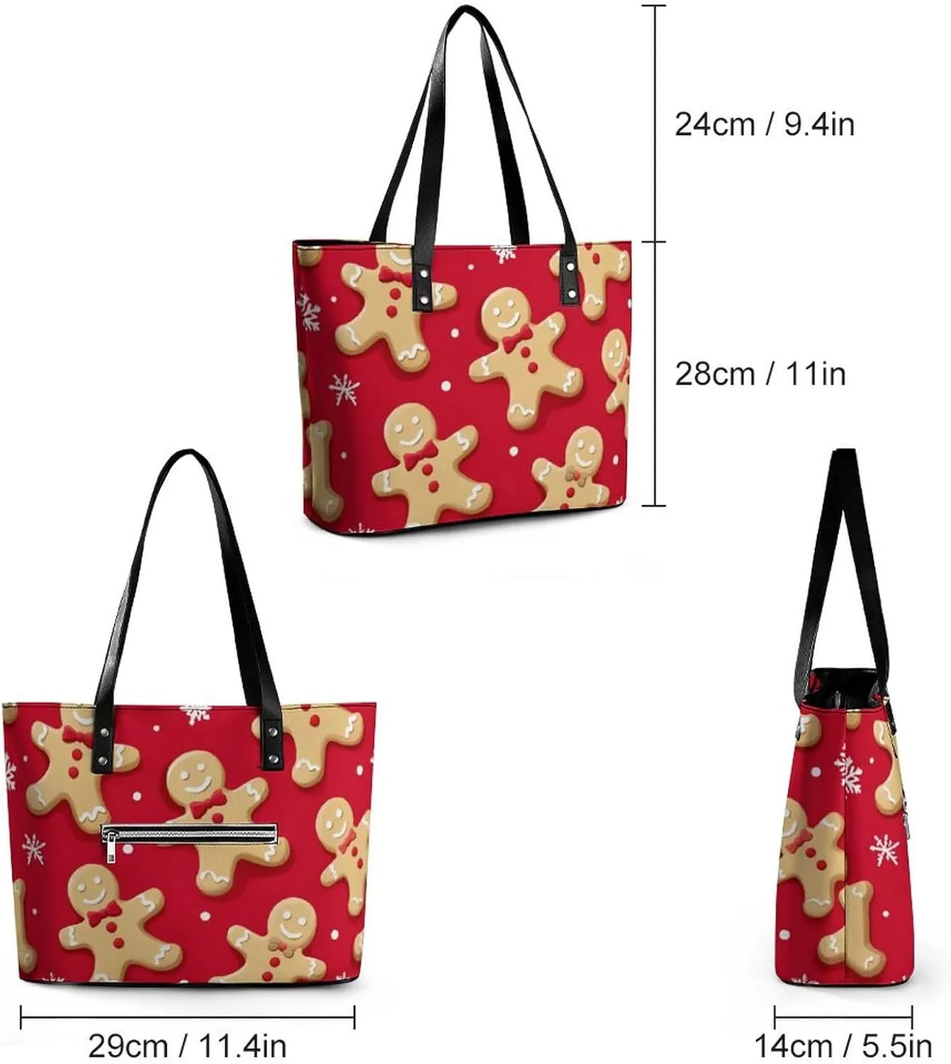 Large Leather Handbag Unisex Travel Lightweight Tote Bag For Daily Use