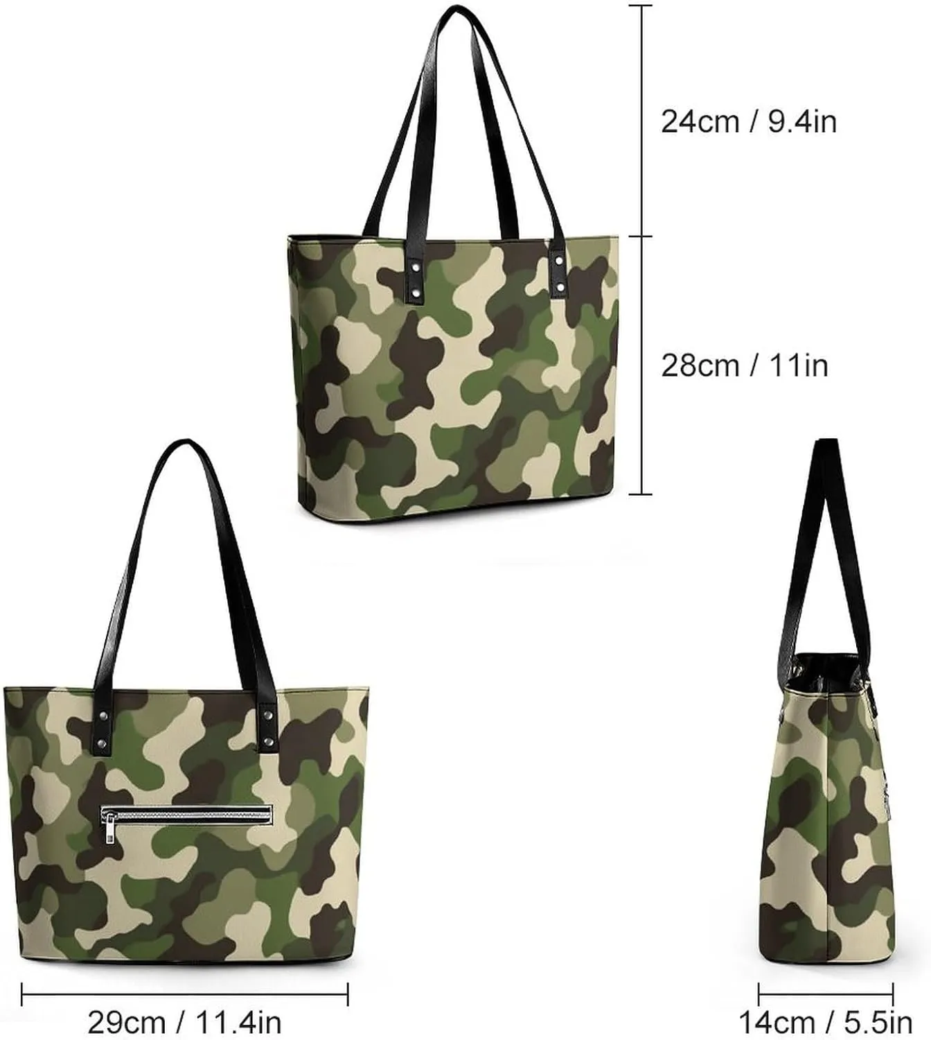 Large Leather Tote Bag Travel Work Daily Essentials Handbag For Women Men
