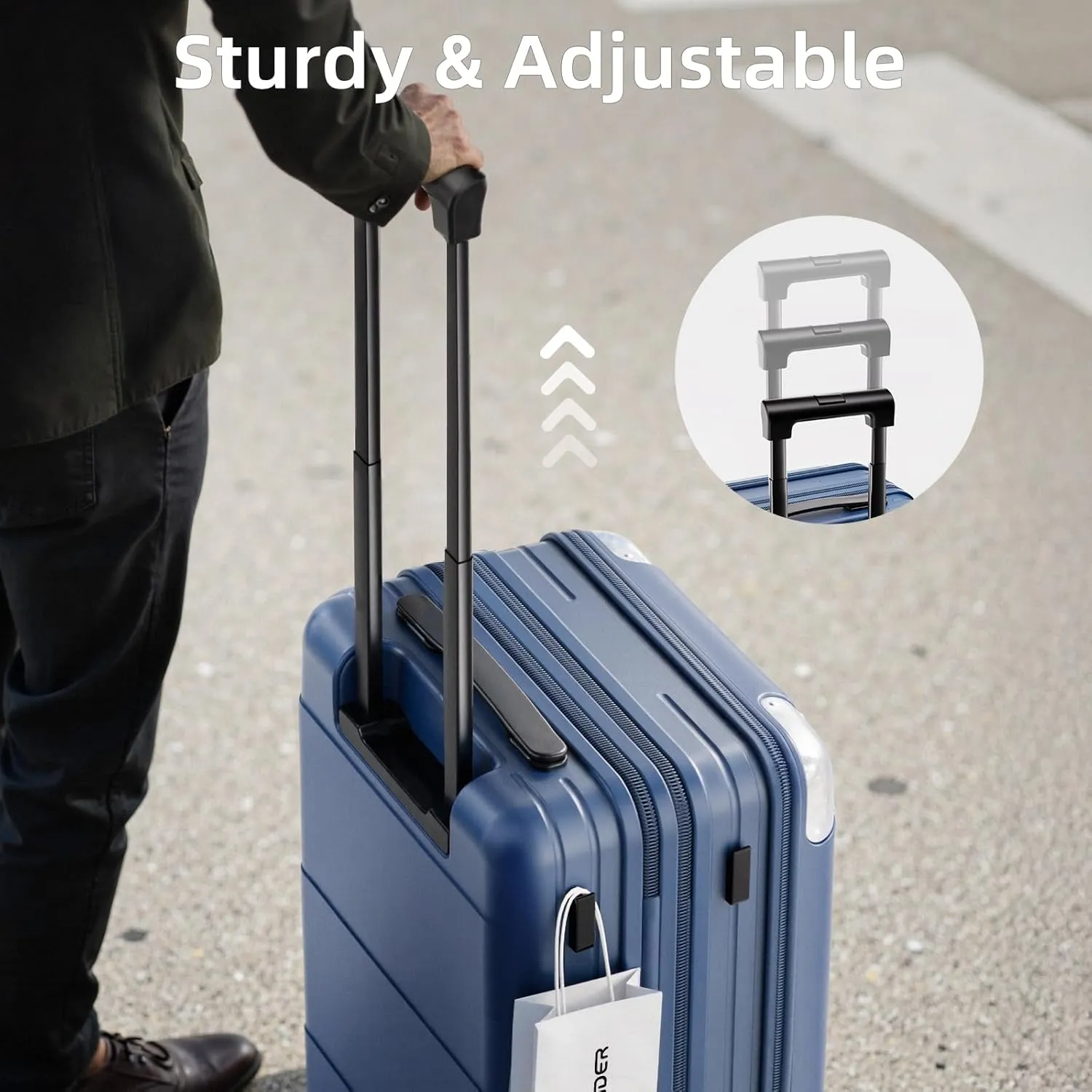 LARVENDER Expandable Carry On Luggage Sets 22x14x9 Airline Approved 20inch ABS PC Hardshell Suitcase with Front Pocket, TSA Lock, Lightweight Luggage for Men & Women, Blue