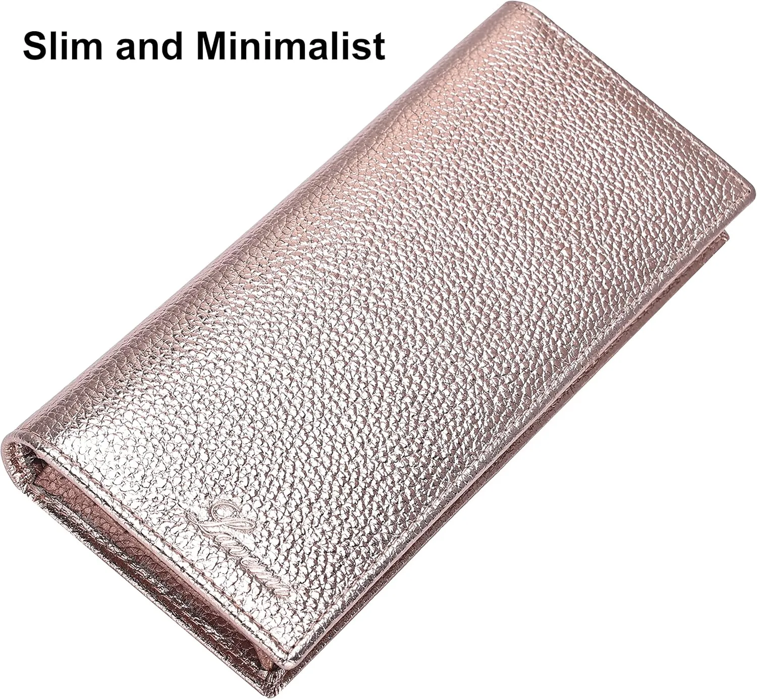 Lavemi Ultra Slim Thin Leather Women Wallet RFID Blocking Credit Card Holder Bifold Long Ladies Billfold