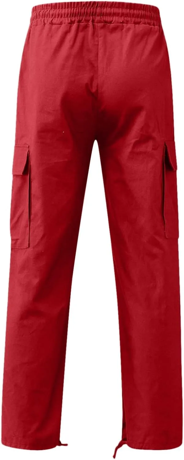 LCMTWX Cargo Pants for Men Casual Jogging Sports Elastic with Pockets Men's Men's Pants Straight Leg Joggers