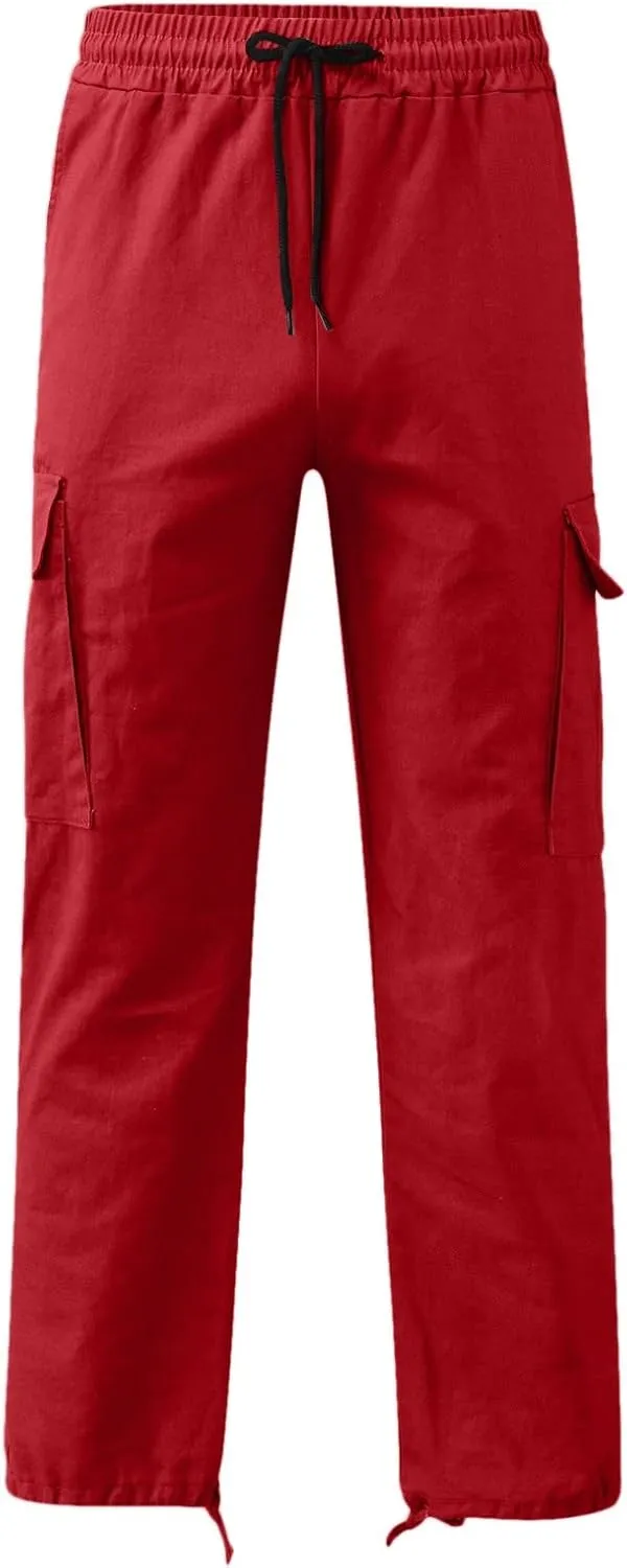 LCMTWX Cargo Pants for Men Casual Jogging Sports Elastic with Pockets Men's Men's Pants Straight Leg Joggers