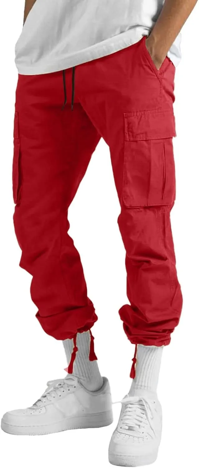 LCMTWX Cargo Pants for Men Casual Jogging Sports Elastic with Pockets Men's Men's Pants Straight Leg Joggers