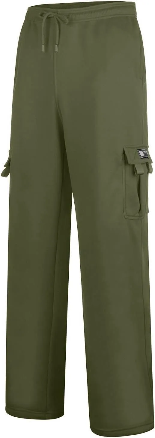 LCMTWX Cargo Pants for Men Sports Pants with Zipper Trousers Casual Overalls Men's Pants Fleece Active Tech Joggers