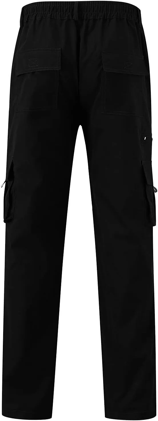 LCMTWX Cargo Pants for Men Sports Pants with Zipper Trousers Casual Overalls Men's Pants Fleece Active Tech Joggers