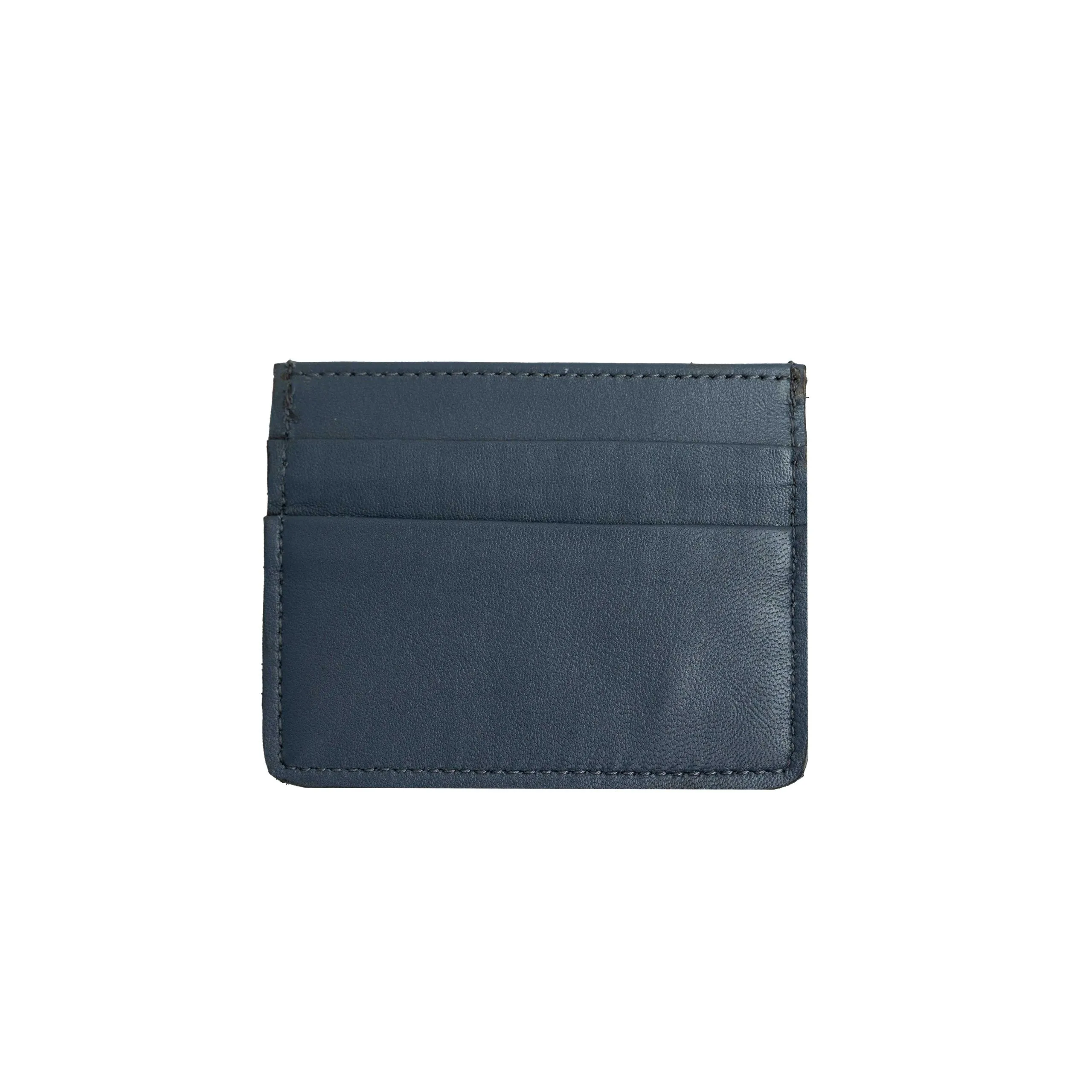 Leather Card Holder - Navy Blue