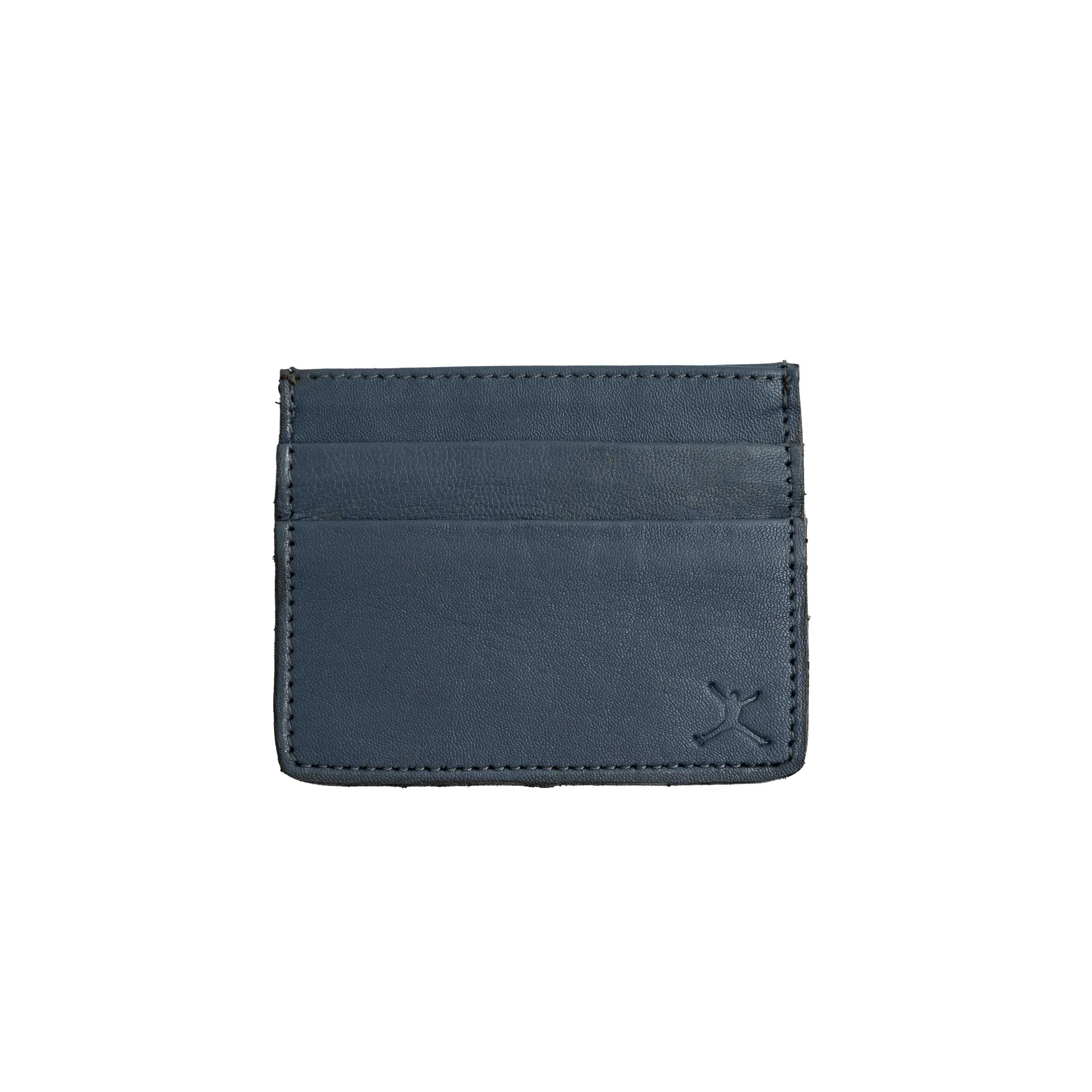 Leather Card Holder - Navy Blue
