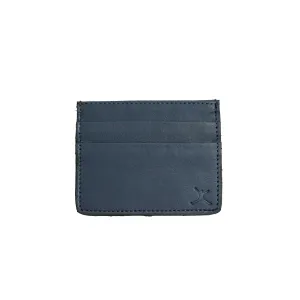 Leather Card Holder - Navy Blue