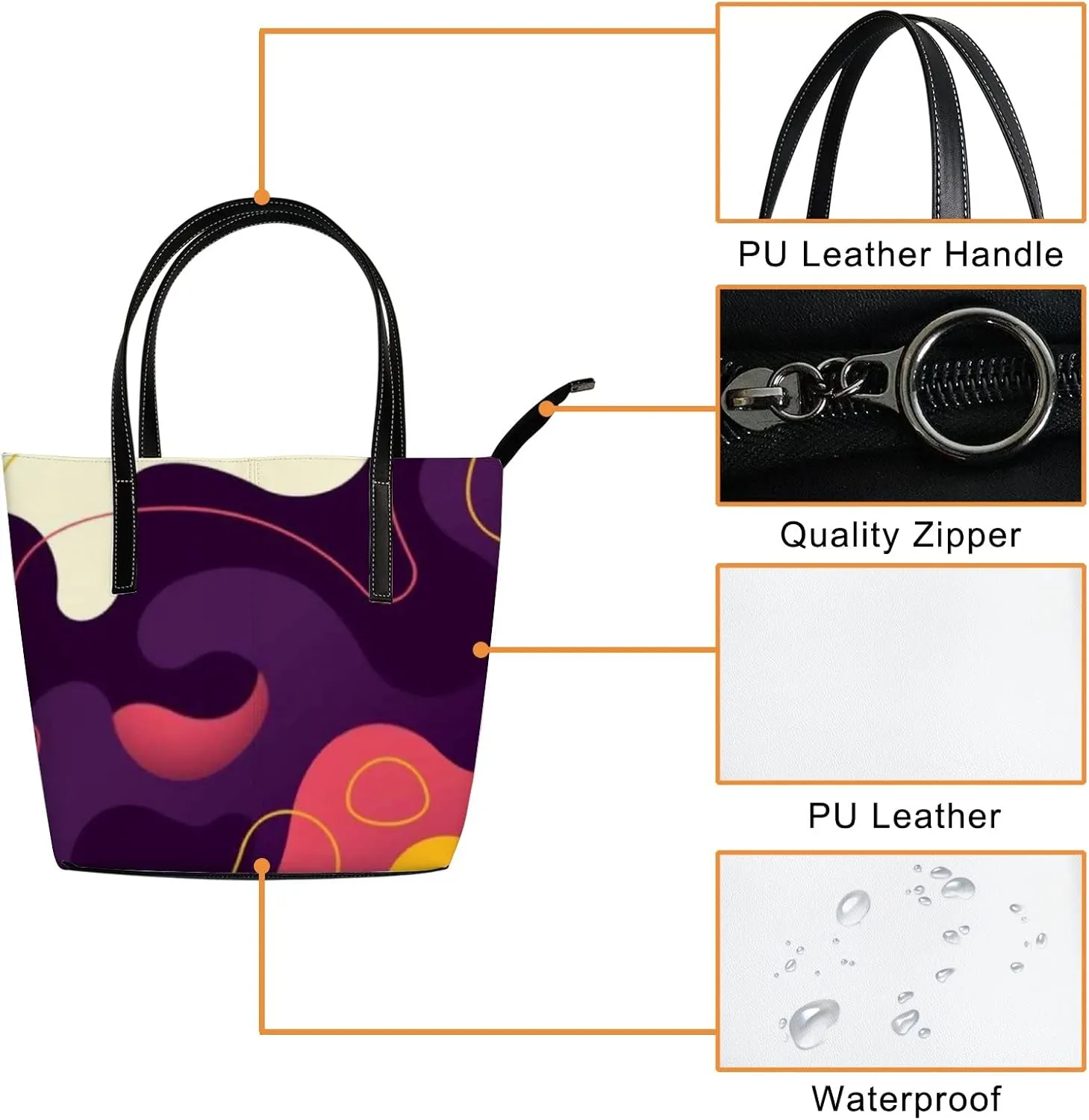 Leather Handbags Women's Crossbody Handbags Work Tote Bags for Women Coach Handbags Tote Bag with Zipper.