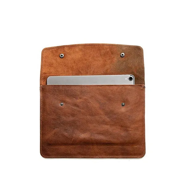 Leather iPad Sleeve Portfolio Whiskey