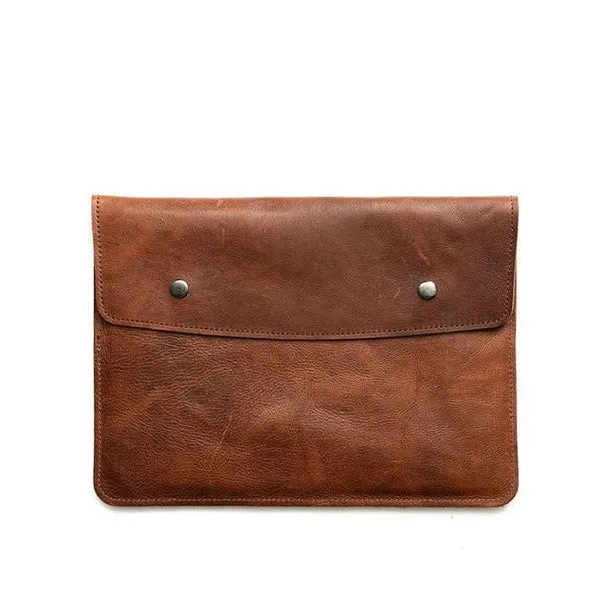Leather iPad Sleeve Portfolio Whiskey