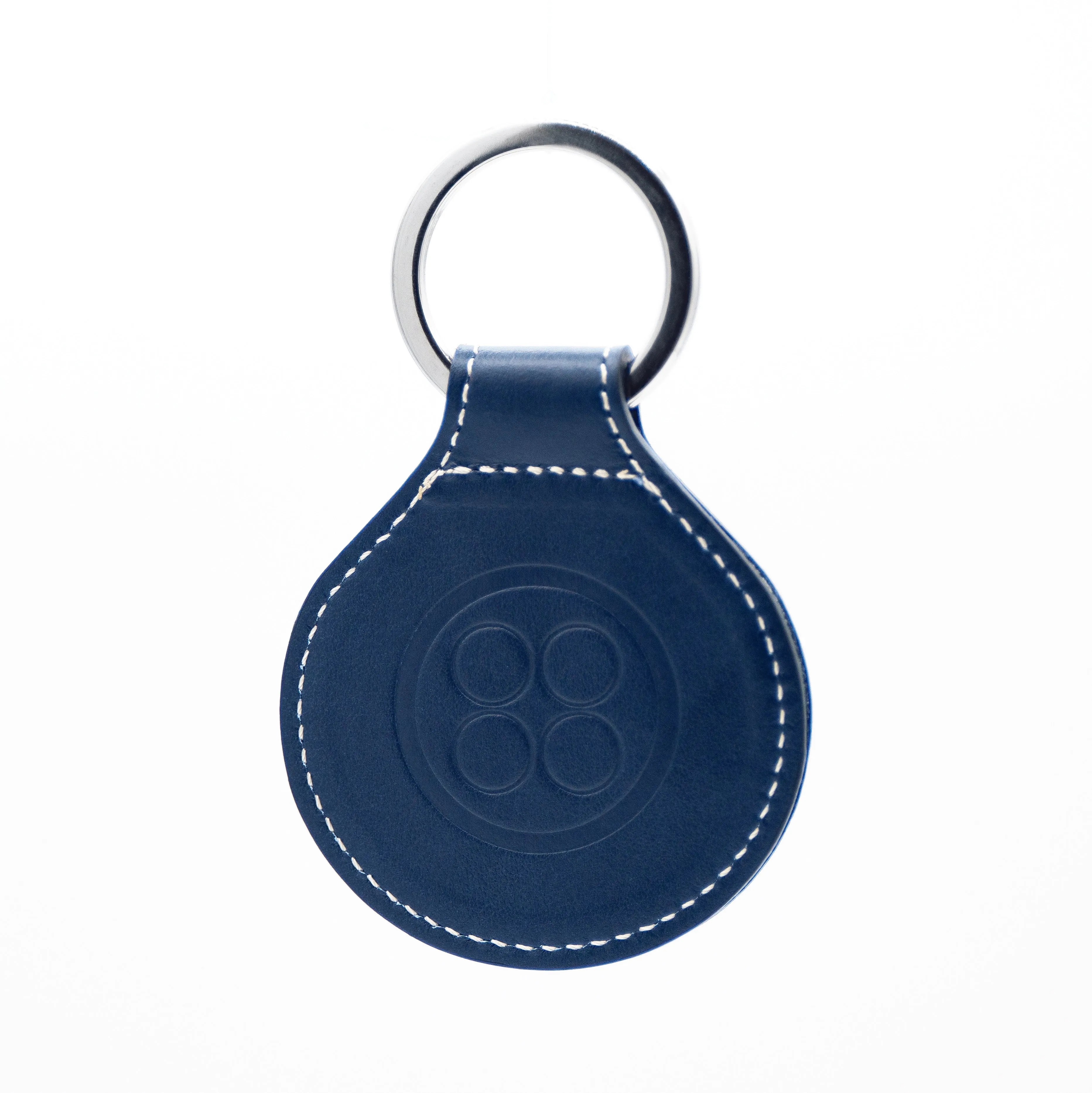 Leather Key Ring Navy