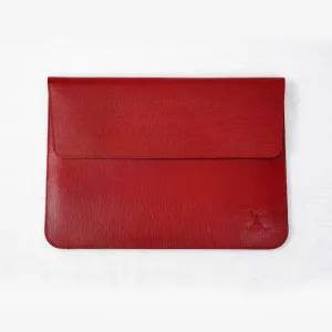 Leather Laptop Sleeve - Red