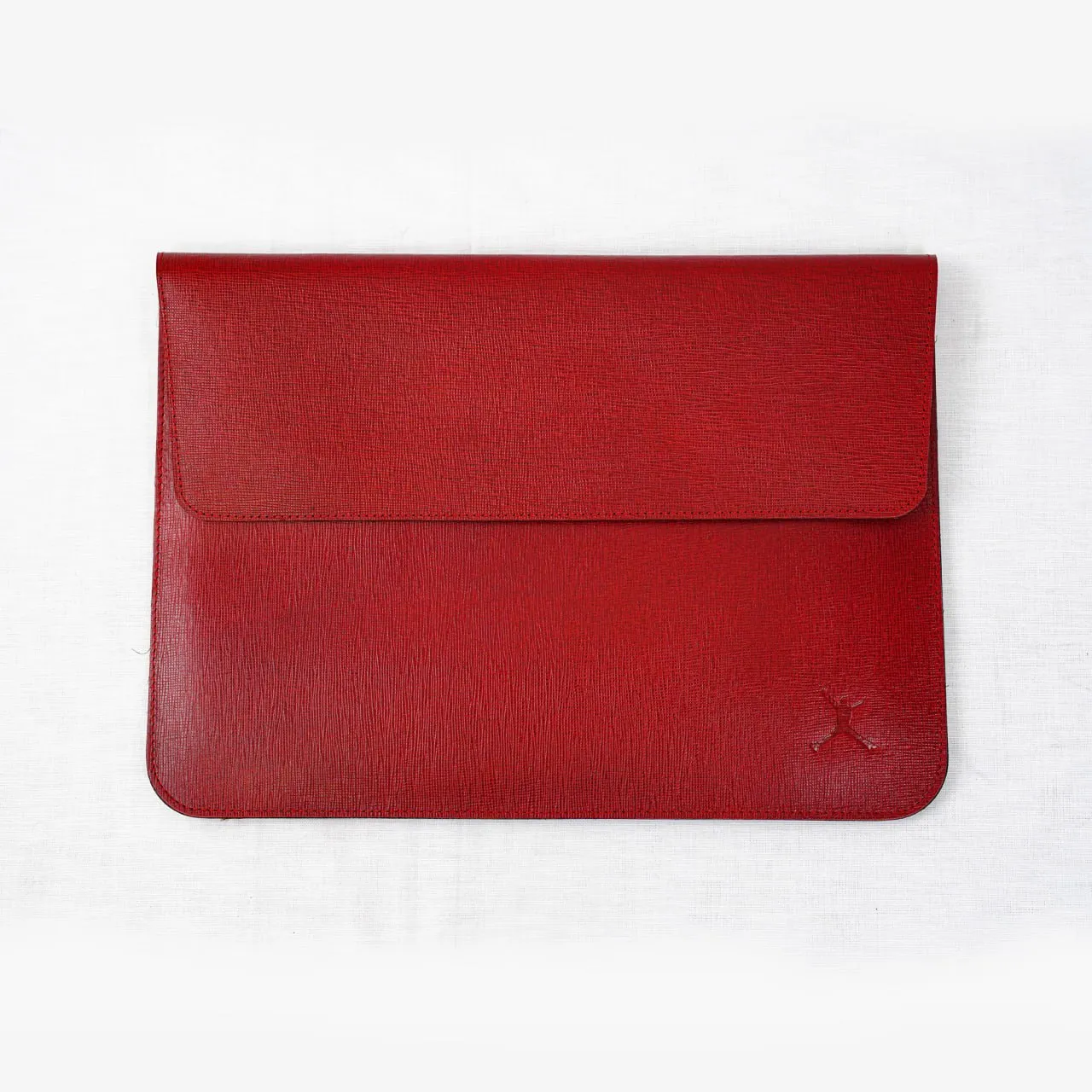 Leather Laptop Sleeve - Red