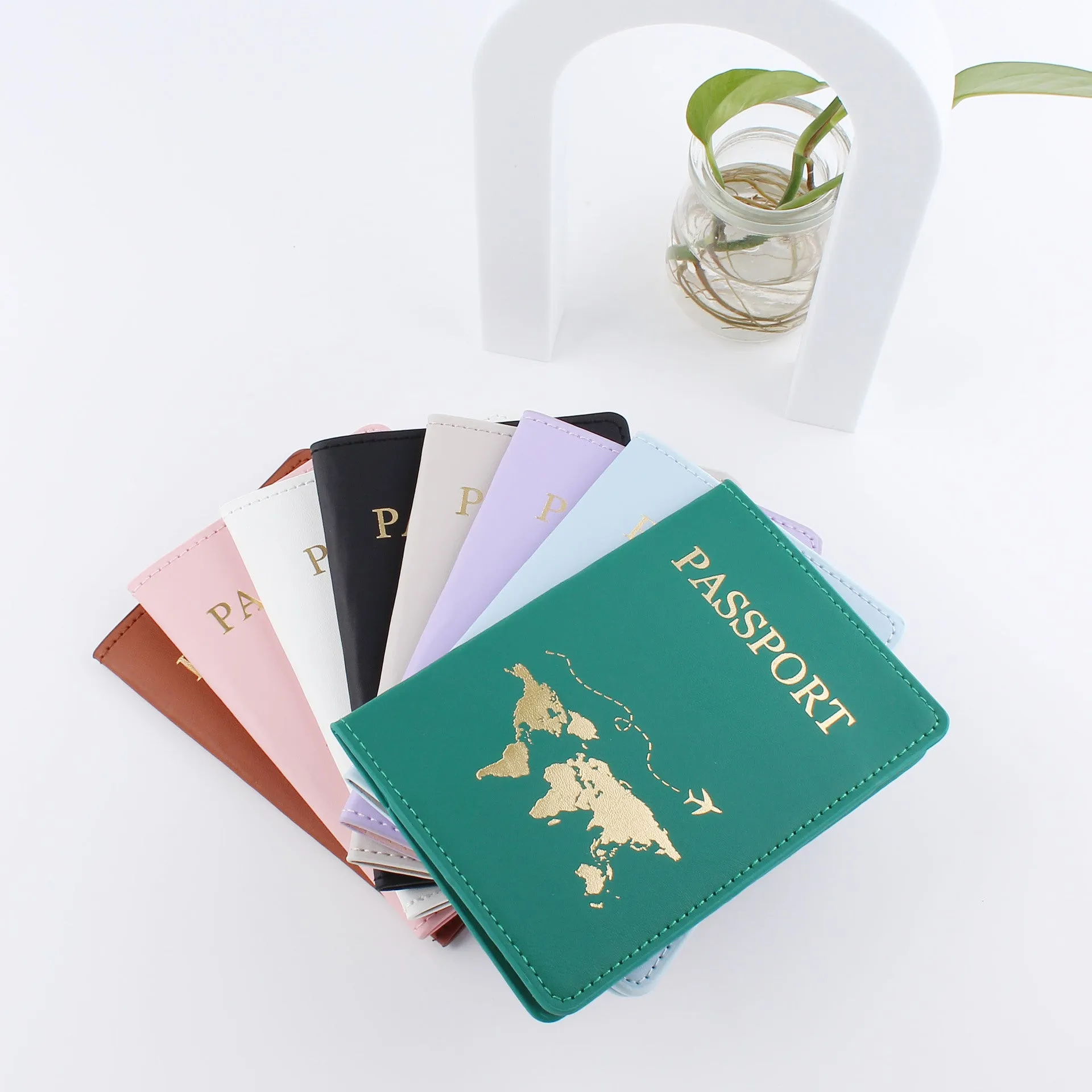 Leather Passport Holder Gift Travel Document Case