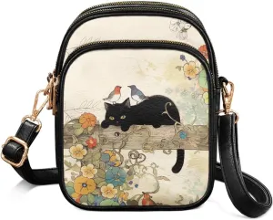 Leather Purse for Women, Leather Shoulder HandBag Multi Pockets Travel Sling Purse Ladies Crossbody Bags