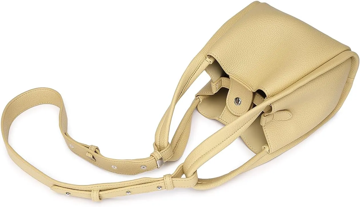 Leather Tote Bag Slouchy Handbag with Zipper Stylish for Women's