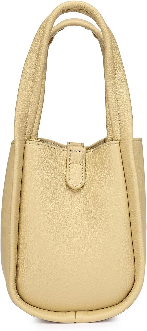 Leather Tote Bag Slouchy Handbag with Zipper Stylish for Women's
