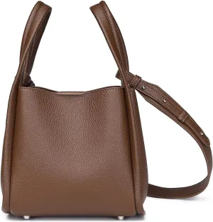 Leather Tote Bag Slouchy Handbag with Zipper Stylish for Women's