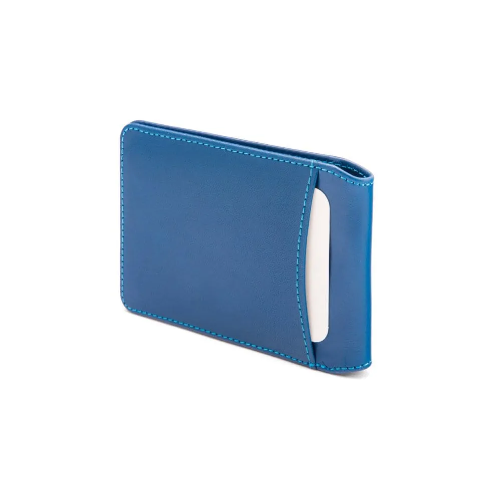 Leather Travel Card Wallet - Cobalt