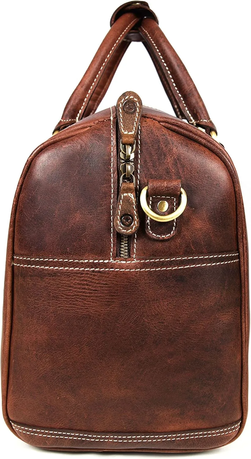 Leather Travel Duffel Bag | Gym Sports Bag Airplane Luggage Carry-On Bag | Gift for Father's Day by Aaron Leather Goods